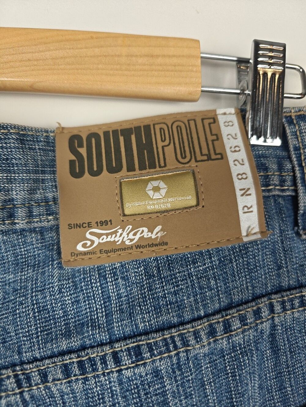 Southpole Men’s 34 Long Jeans Shorts Blue Fade Baggy Hip Hop Skater Y2K